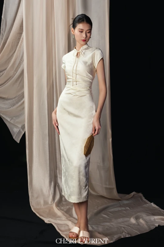 Lac Chi Dress - Trắng kem